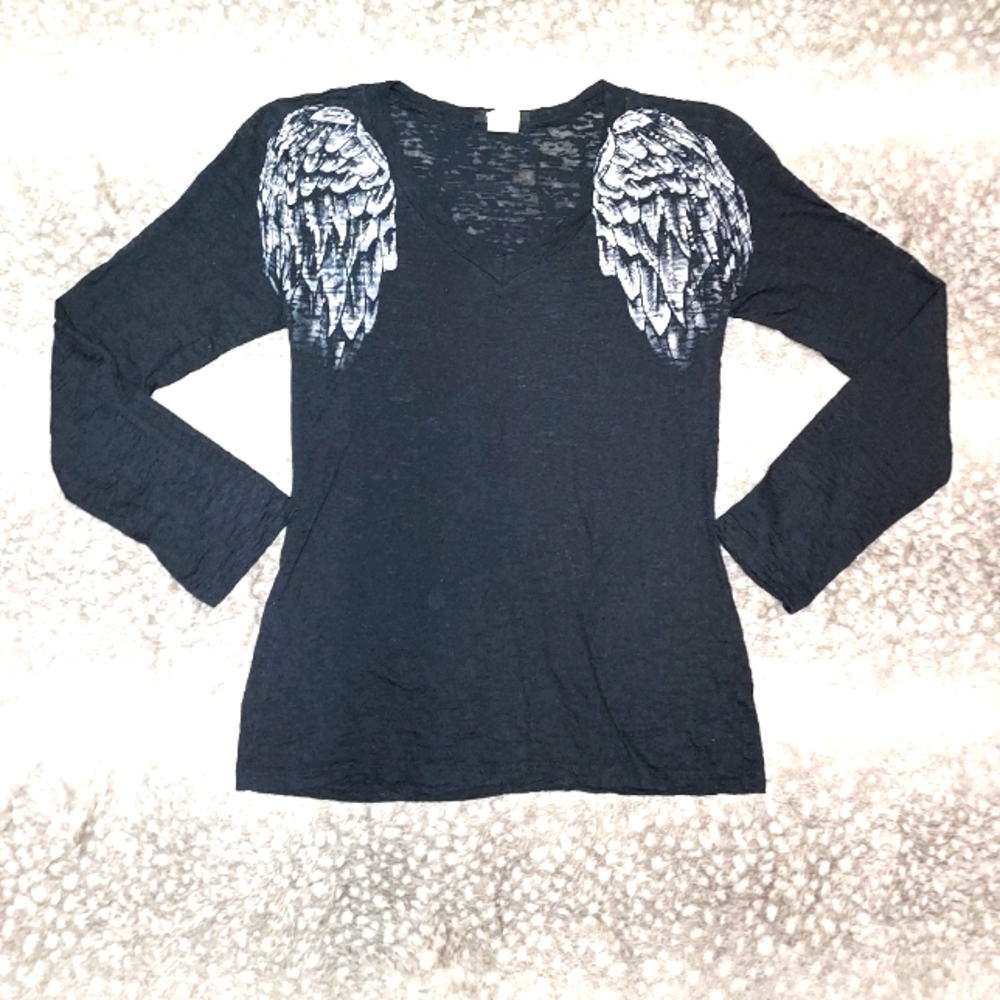 Black with wings long sleeve